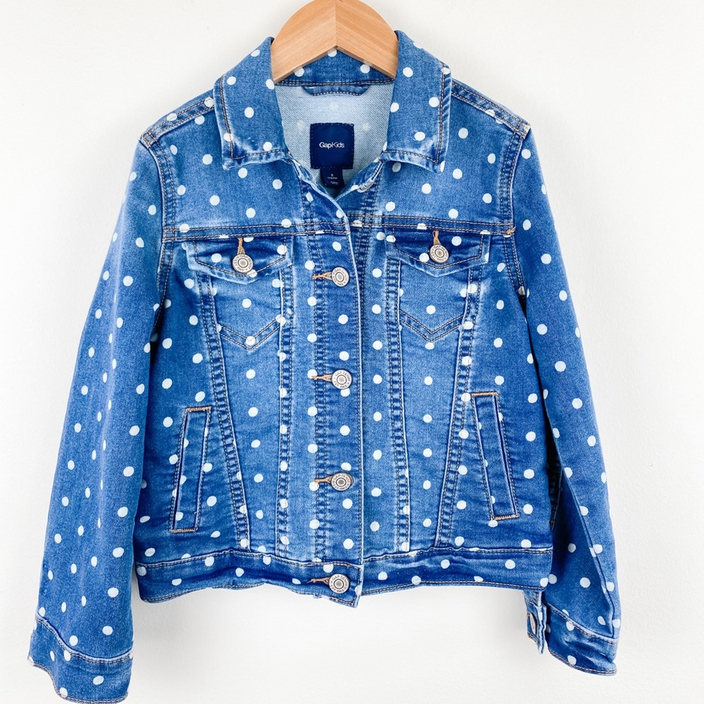 GAP Blue Polka Dot Jean Jacket